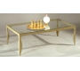 Table basse moderne en verre et acier laqu&eacute;