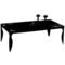 Table basse moderne noire en acier laqu&eacute; et verre tremp&eacute; Baroca
