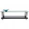 Table basse moderne noire laqu&eacute;e en verre tremp&eacute; New Telma