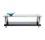 Table basse moderne noire laqu&eacute;e en verre tremp&eacute; New Telma