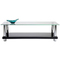 Table basse moderne noire laqu&eacute;e en verre tremp&eacute; New Telma
