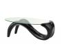 Table basse moderne noire MERYL plateau en verre tremp&eacute; image 1