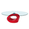 Table basse moderne rouge en verre et abs Rondella