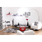 Table basse moderne rouge en verre et abs Rondella