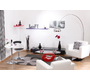 Table basse moderne rouge en verre et abs Rondella