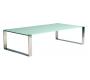 Table basse moderne verre et inox rectangulaire Inola