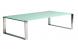 Table basse rectangulaire moderne en inox INOLA - verre tremp&eacute;  image 1