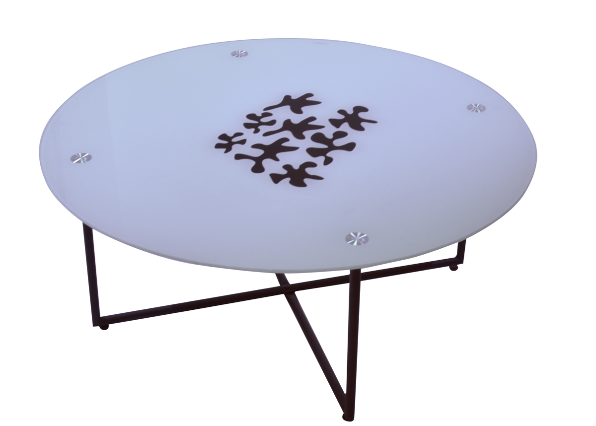 Table basse ronde blanche moderne Flower