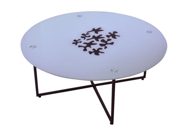 Table basse ronde blanche moderne Flower