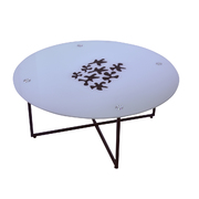 Table basse ronde FLOWER - coloris blanc image pub1