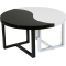 Table basse ronde noire et blanche DOMINO