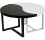 Table basse ronde noire et blanche DOMINO