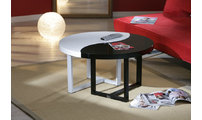 Table basse ronde noire et blanche DOMINO