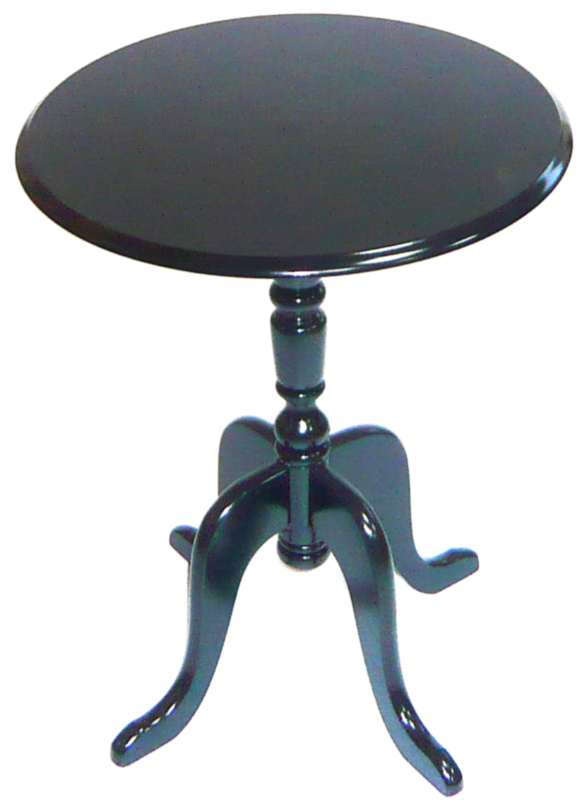 Table d'appoint baroque noire ronde LOUISA