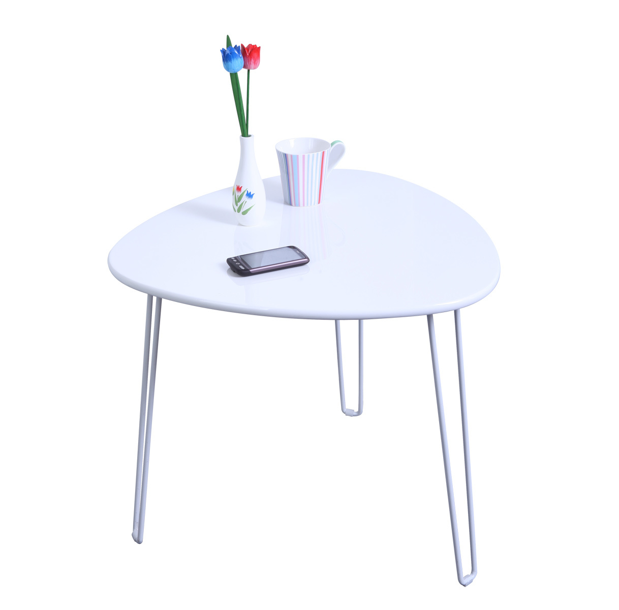Table d'appoint design blanche LAKEA