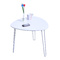 Table d'appoint design blanche LAKEA