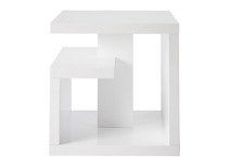 Table d'appoint design laqu&eacute;e blanche HALTON