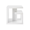 Table d'appoint design laqu&eacute;e blanche HALTON