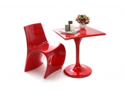 Table d'appoint design rouge LUNA
