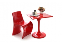 Table d'appoint design rouge LUNA