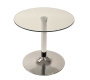 Table d'appoint en verre et m&eacute;tal chrom&eacute; Eddie