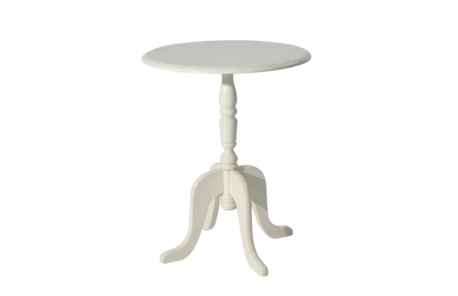 Table d'appoint ronde baroque blanche LOUISA