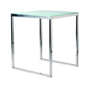 Table de bar haute carr&eacute;e 90cm en inox INOLA - verre tremp&eacute;  image pub1