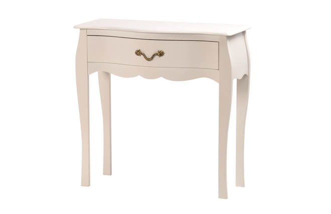 Table de chevet / nuit baroque blanche 1 tiroir Louisa