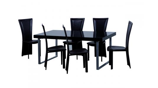 Table de cuisine / salle &agrave; manger rectangulaire noire New York V2 image 1