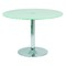 Table de cuisine / salle &agrave; manger ronde en acier et verre tremp&eacute; JANIS 110cm
