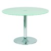 Table de cuisine / salle &agrave; manger ronde JANIS 110cm en acier et verre tremp&eacute; image pub1