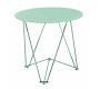 Table de cuisine / salle &agrave; manger ronde JANIS 80 cm en acier et verre tremp&eacute;