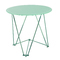 Table de cuisine / salle &agrave; manger ronde JANIS 80 cm en acier et verre tremp&eacute;