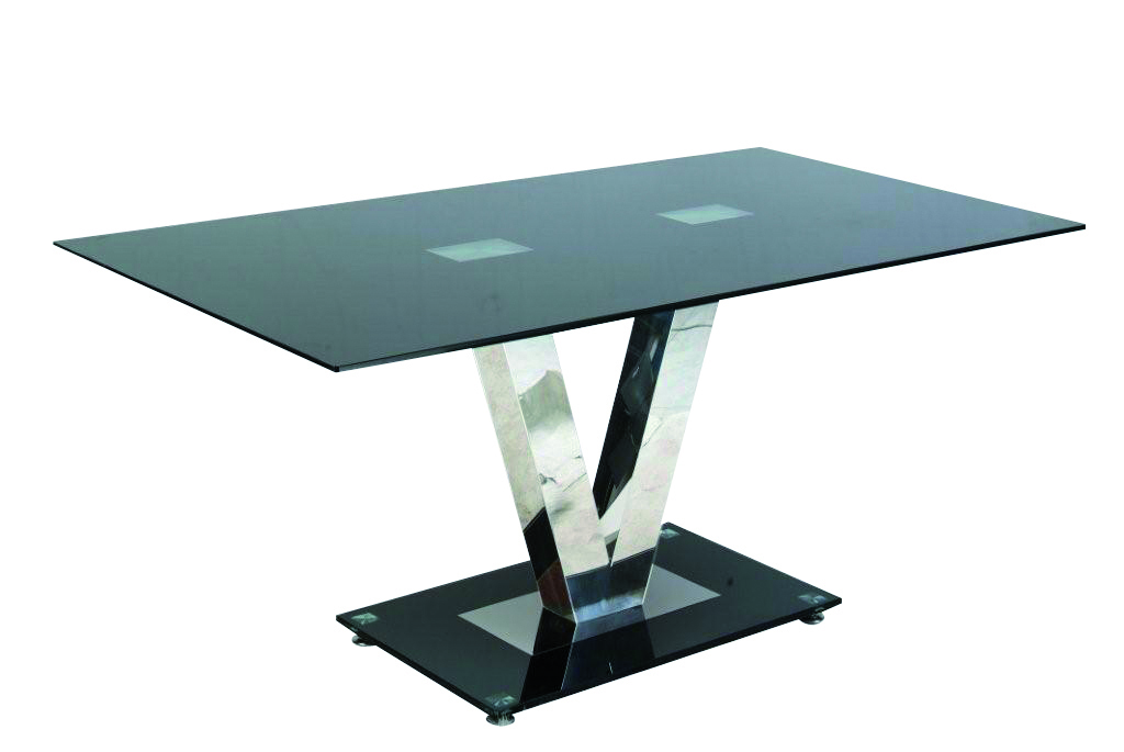 Table de cuisine / salle &agrave; manger verre tremp&eacute; ASHLEY