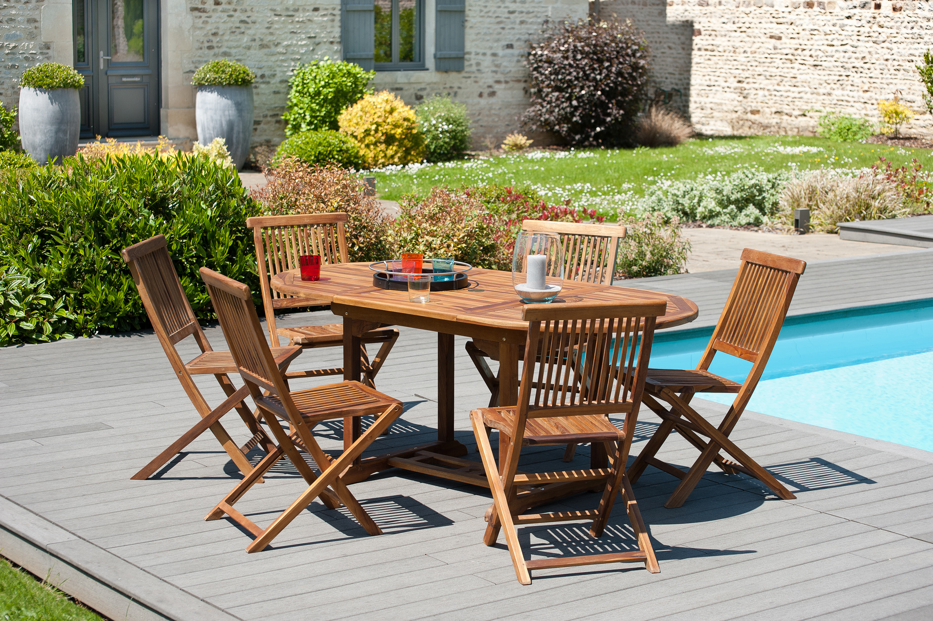 Petite Table De Jardin Metallique : Table de jardin ovale en teck extensible 120180 BORNEO ( Ce produit n Petite Table De Jardin Metallique : Table de jardin ovale en teck extensible 120180 BORNEO ( Ce produit n