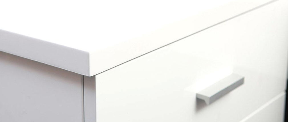 Table de nuit design laqu&eacute;e blanche NOHA