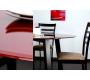 Table ronde DALTON coloris Wenge - Plateau en Verre Rouge