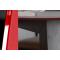 Table ronde DALTON coloris Wenge - Plateau en Verre Rouge