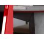 Table ronde DALTON coloris Wenge - Plateau en Verre Rouge
