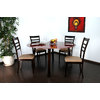 Table ronde DALTON coloris Wenge - Plateau en Verre Rouge