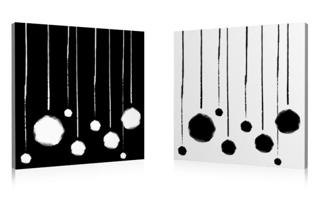 Tableau contemporain Giboul&eacute;es (lot de 2)