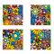 Tableau contemporain multicolore Full Flowers (lot de 4)