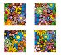 Tableau contemporain multicolore Full Flowers (lot de 4)