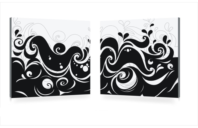 Tableau contemporain Vagues (lot de 2)
