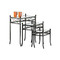 Tables d'appoint en verre et acier FLORENCE