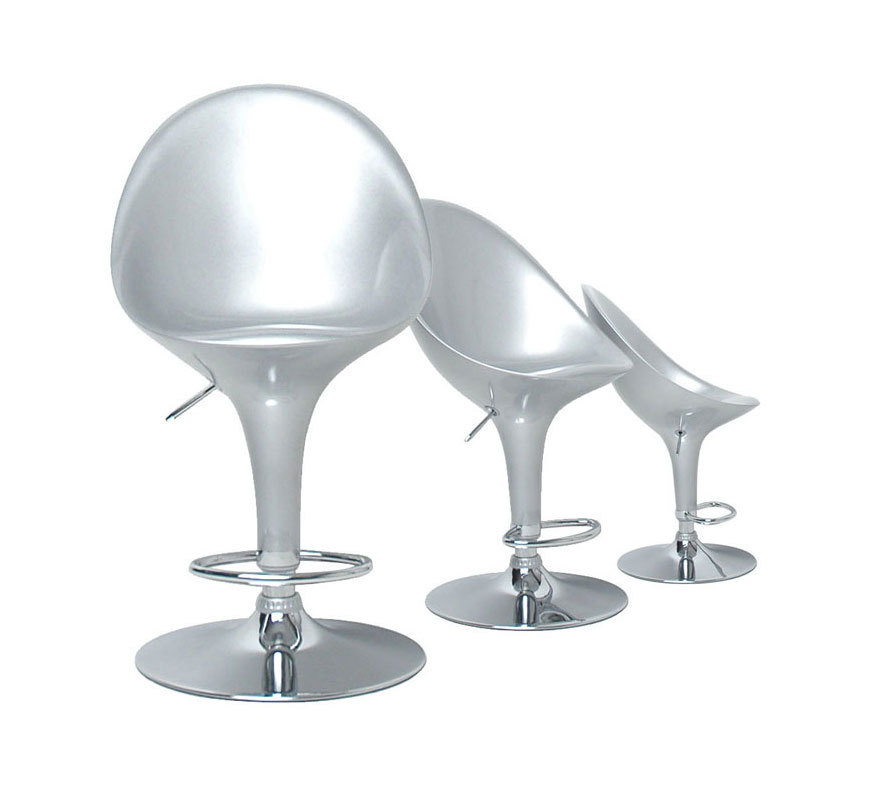 Tabouret de bar / cuisine argent design �UF (lot de 2)