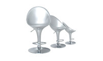Tabouret de bar / cuisine argent design �UF (lot de 2)
