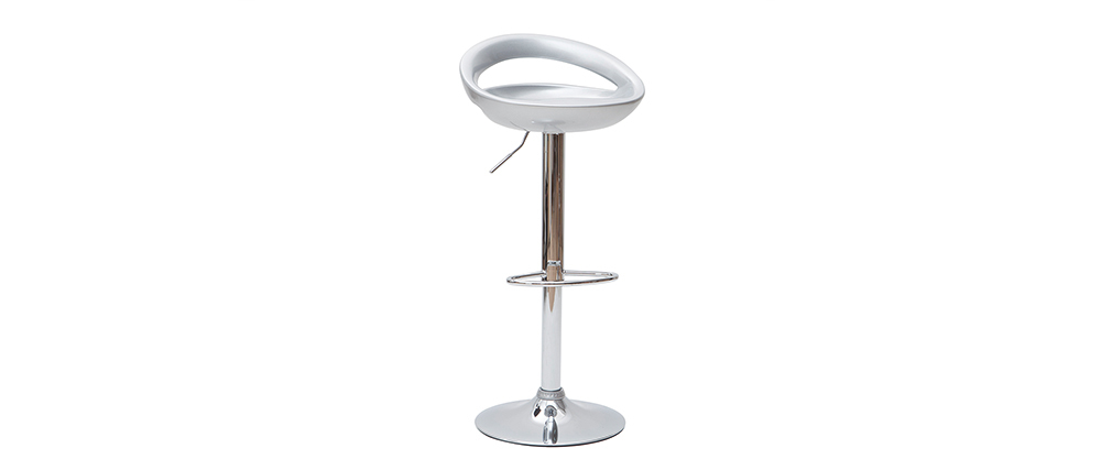 Tabouret de bar / cuisine argent moderne COMET (lot de 2)