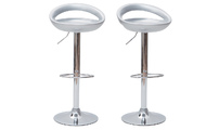 Tabouret de bar / cuisine argent moderne COMET (lot de 2)