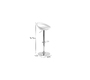 Tabouret de bar / cuisine blanc moderne PVC COMET (lot de 2)
